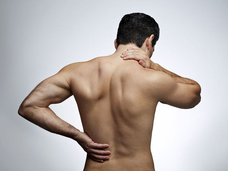 The main symptom of osteochondrosis is pain in the neck, back, and lower back. 